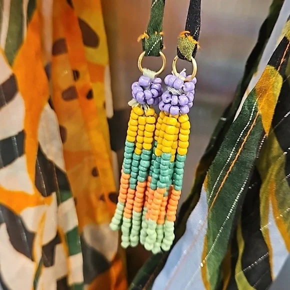 FARM RIO Striped Bananas Cover-Up Dress ~ Multi-Color Tropical Print Medium NWOT - Picture 14 of 16